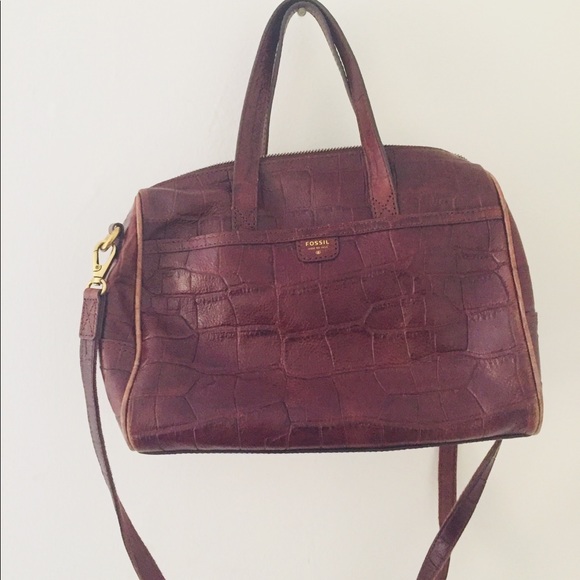 Fossil Handbags - Fossil / Mimi Dark Brown Satchel Handbag